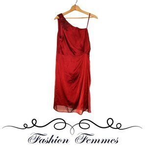 Adrianna Papell Red Evening Dress with shoulder jewels